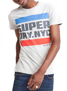 T-Shirt Superdry NYC Tab Cinza Homem