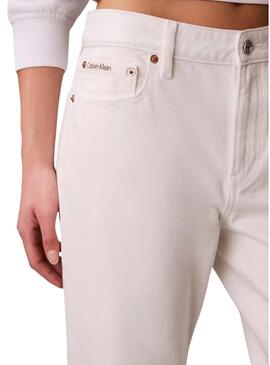Calça jeans Calvin Klein Jeans branco dos anos 90 para mulher
