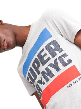 T-Shirt Superdry NYC Tab Cinza Homem