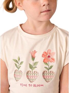 Conjunto de flores laranja com estampa para menina.