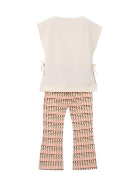 Conjunto de flores laranja com estampa para menina.