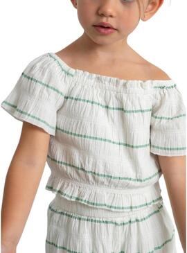 Conjunto Mayoral listrado menta para menina