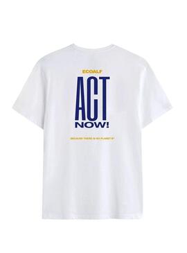 Camiseta Ecoalf Act branca para homem.