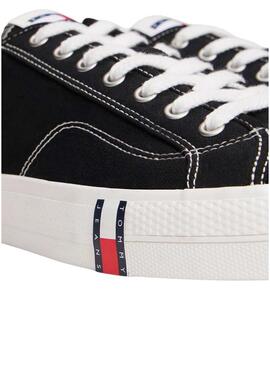 Sapatilhas Tommy Jeans Archive de lona preta para homem.