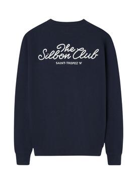 Moletom Silbon Club Saint Tropez azul marinho para homem.