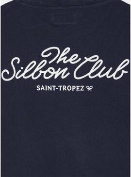 Moletom Silbon Club Saint Tropez azul marinho para homem.