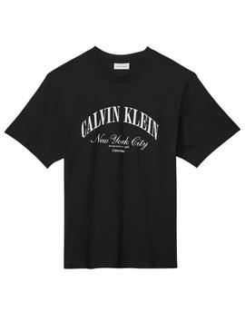 Camiseta Calvin Klein Jeans March preta para homem.