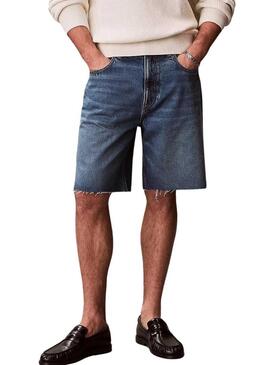 Bermudas Calvin Klein Jeans anos 90 em denim medio para homem.
