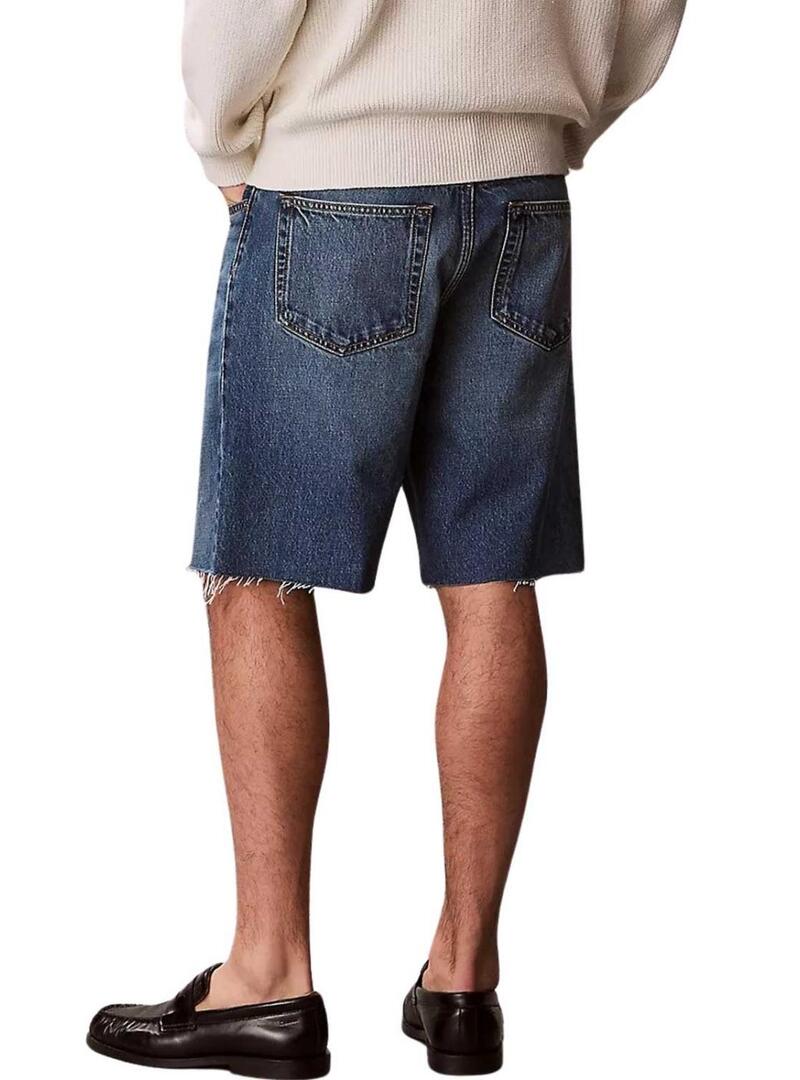 Bermudas Calvin Klein Jeans anos 90 em denim medio para homem.