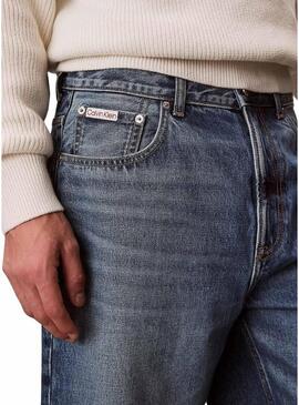 Bermudas Calvin Klein Jeans anos 90 em denim medio para homem.