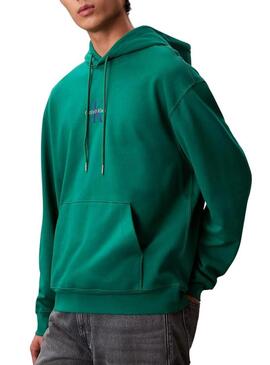 Moletom Calvin Klein Jeans Monologo verde para homem.