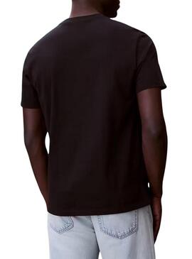 Camiseta Calvin Klein Jeans Micro monólogo preto para homem.