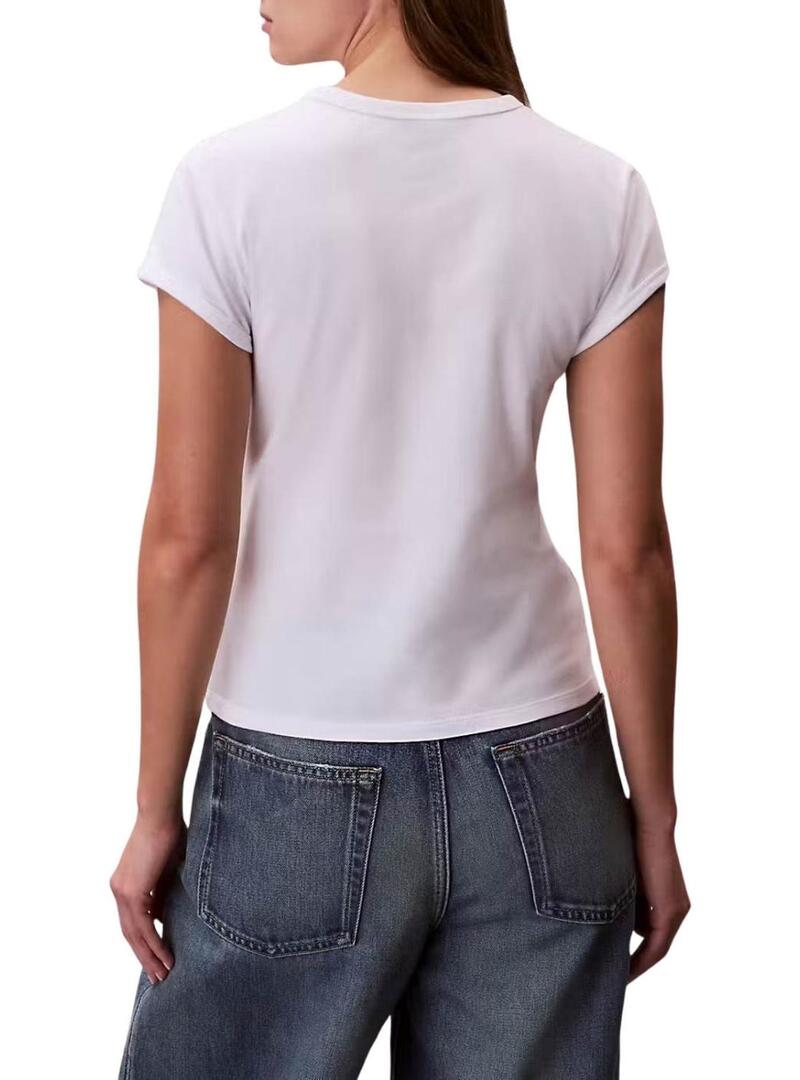 Camiseta Calvin Klein Jeans Graphic Logo branca para mulher
