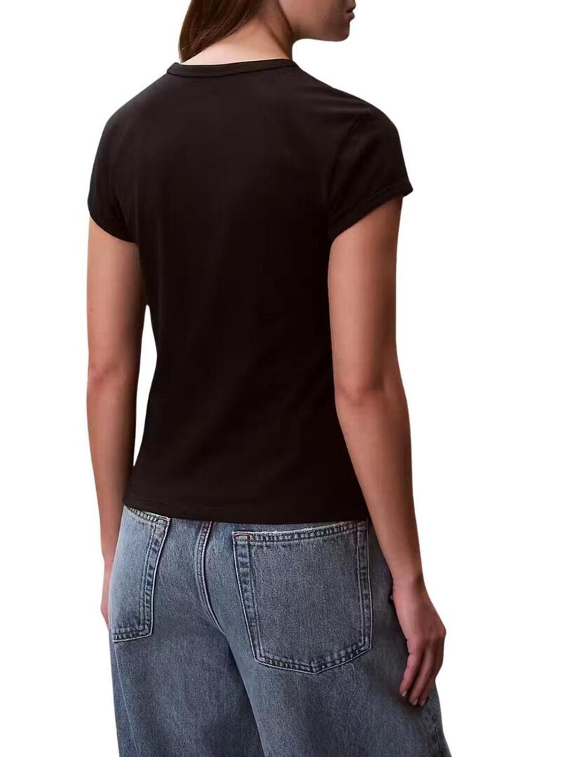 Camiseta Calvin Klein Jeans Graphic Logo preto para mulher