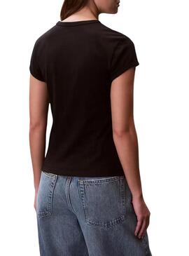 Camiseta Calvin Klein Jeans Graphic Logo preto para mulher