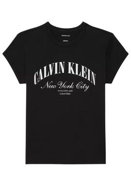 Camiseta Calvin Klein Jeans Graphic Logo preto para mulher