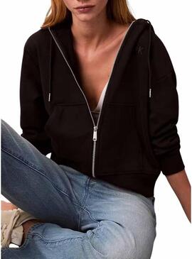 Moletom Calvin Klein Jeans Archive Logo preto para mulher
