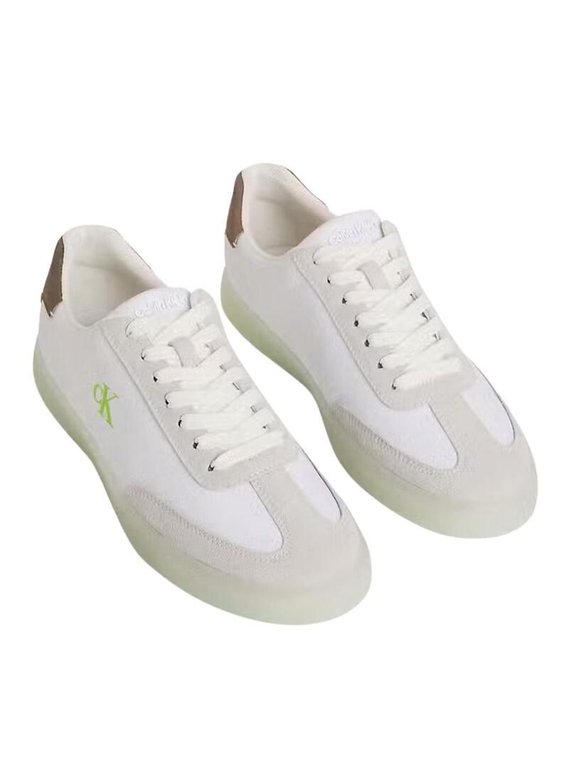 Sapatilhas Calvin Klein Jeans NY branco e neon para homem.