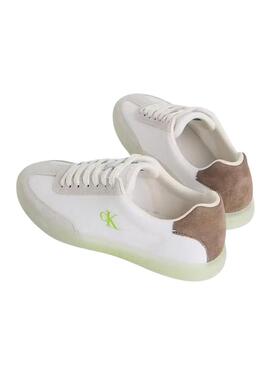 Sapatilhas Calvin Klein Jeans NY branco e neon para homem.