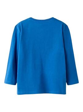 Camiseta Name It sport 86 azul para menino.