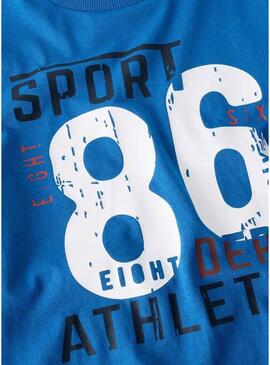 Camiseta Name It sport 86 azul para menino.