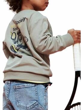 Camisola Name It verde cinza para menino.