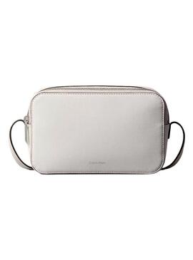 Bolsa Calvin Klein Jeans Foil Logo branca para mulher