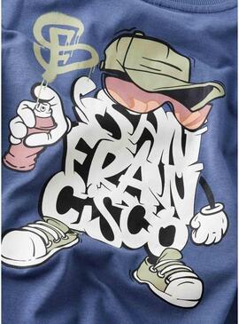 Camiseta Name It San Francisco azul para menino.