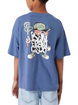 Camiseta Name It San Francisco azul para menino.