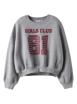 Moletom Name It Girls Club cinza para menina