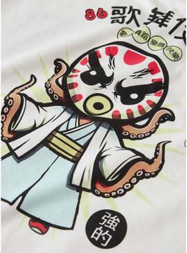 Camiseta Name It desenho japonês branca para menino