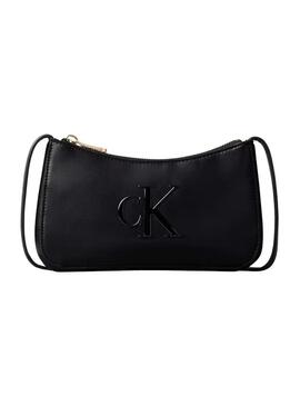 Bolsa Calvin Klein Jeans Mini Bold CK preta para mulher