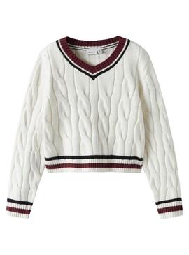 Nome Jersey Name It trançado branco para menina