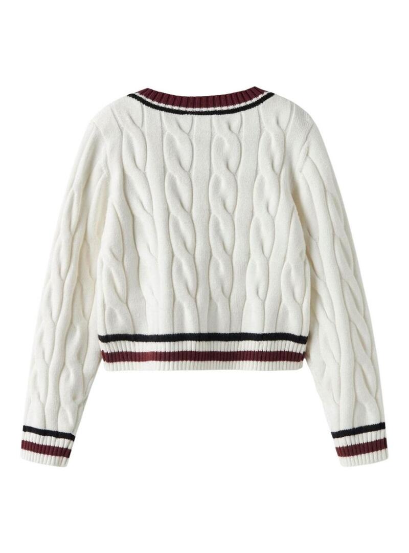 Nome Jersey Name It trançado branco para menina