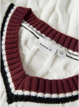 Nome Jersey Name It trançado branco para menina