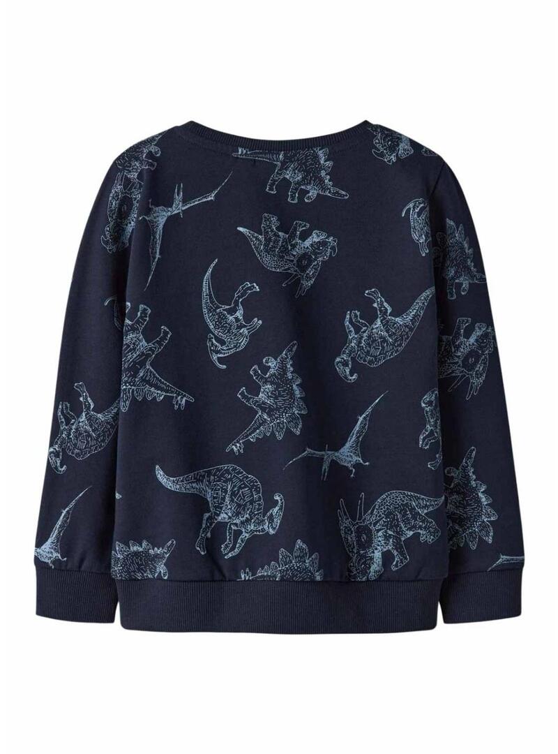 Moletom Name It dinossauros azul marinho para menino.