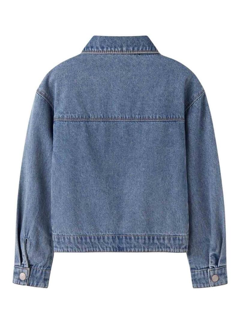 Jaqueta Name It em jeans azul médio para menina.