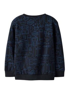 Moletom Name It skate azul marinho para menino