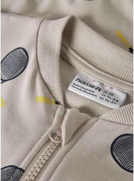 Jaqueta Name It raquetas de tênis cinza pedra para menino.