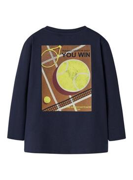 Camisa Name It azul marinho para menino.