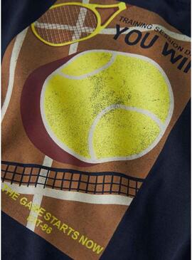 Camisa Name It azul marinho para menino.