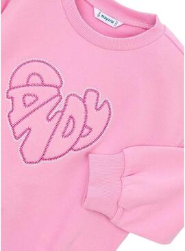 Moletom Mayoral bordado rosa para menina