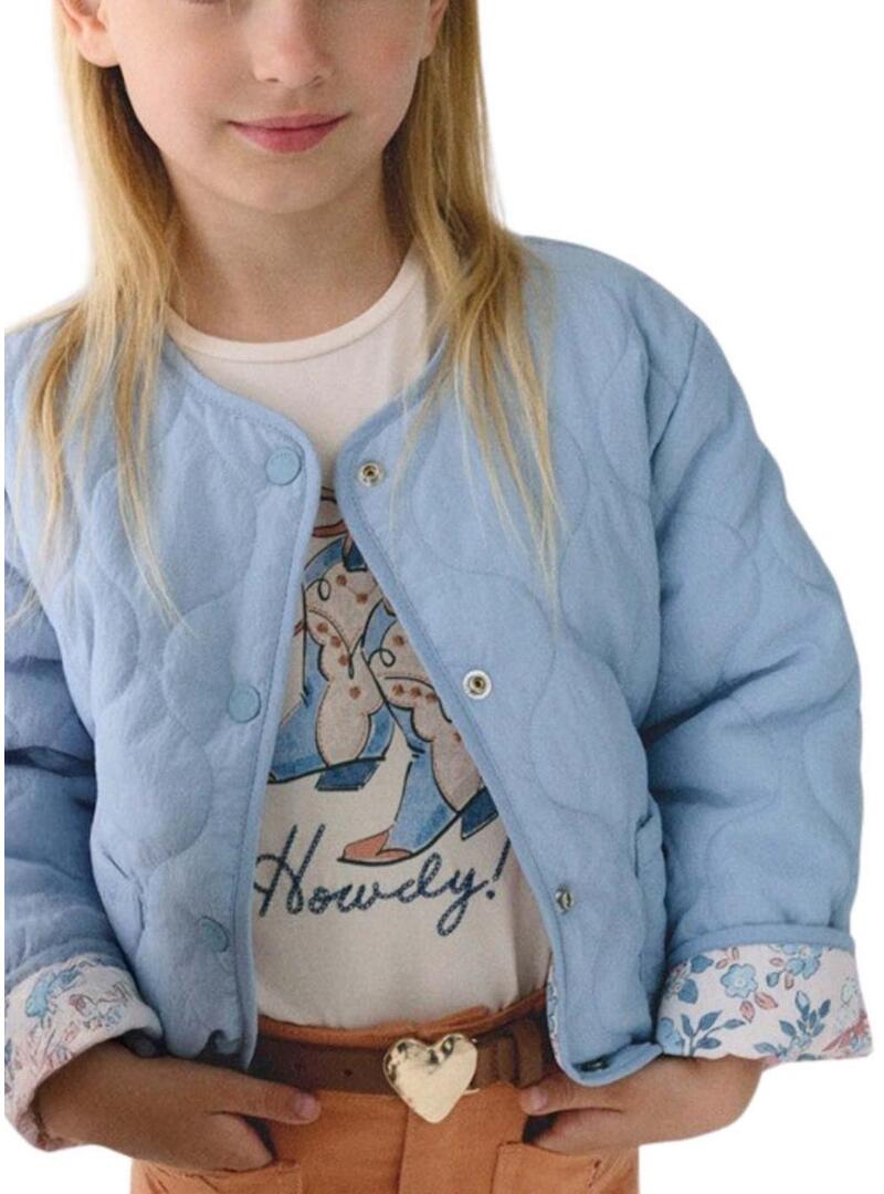 Jaqueta reversível acolchoada azul Mayoral para menina