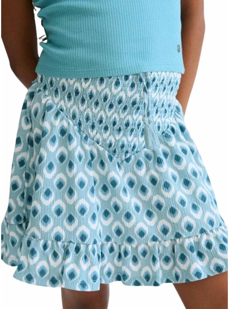 Saia estampada azul da Mayoral para menina.