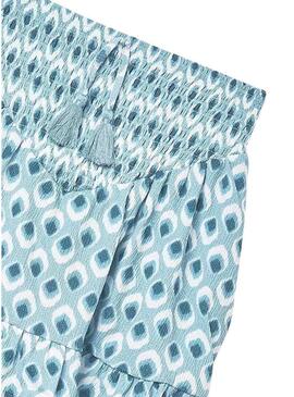 Saia estampada azul da Mayoral para menina.
