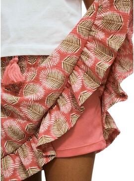 Saia estampada coral Mayoral para menina.