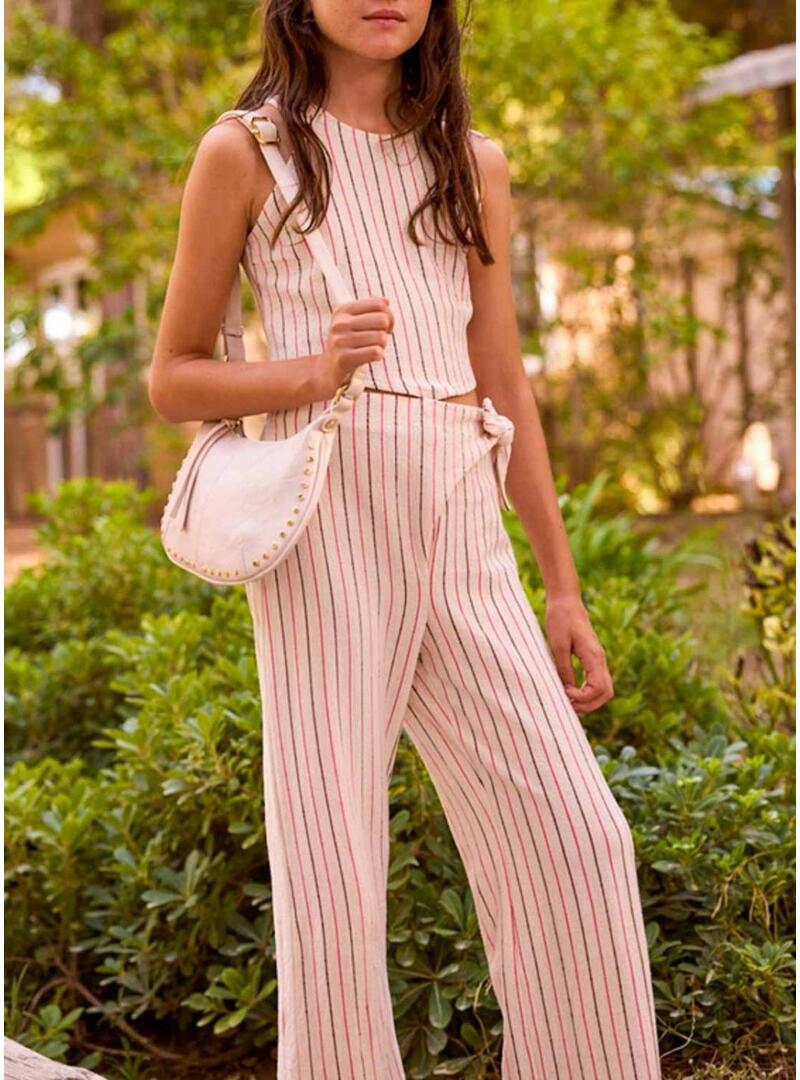 Conjunto Maioral listrado rosa para menina