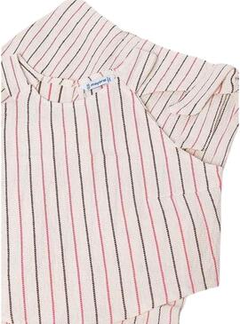 Conjunto Maioral listrado rosa para menina