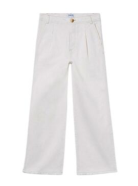 Calças largas cruas da Mayoral para menina