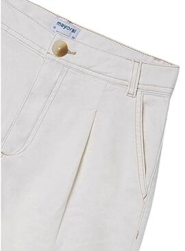 Calças largas cruas da Mayoral para menina